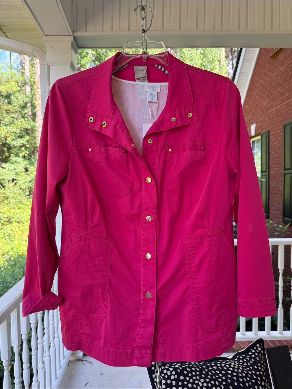 Women's Chico’s Fuchsia Utility Jacket - Lightweight Casual Coat